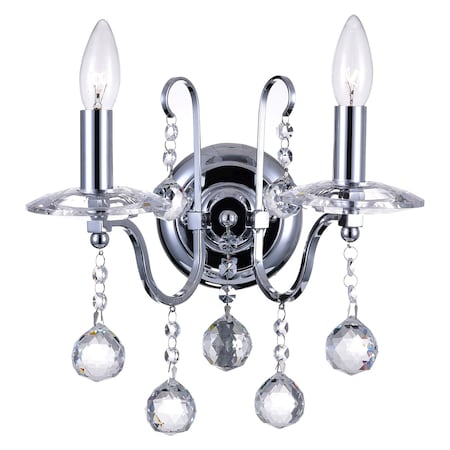 2 Light Wall Sconce With Chrome Finish